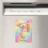 Macaron Magnet Caniche Mignon – Chien Arc-en-ciel (In Situ (Lave-vaisselle))