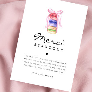 Macaron Merci Beaucoup Franse Bruiloft Borrel Bedankkaart