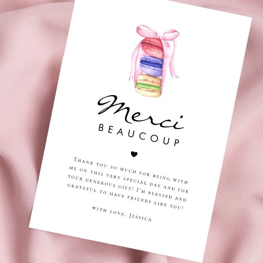 Macaron Merci Beaucoup French Shower de Mariage