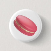 Macaron met aardbeiensmaak ronde button 3,2 cm (Voorkant)