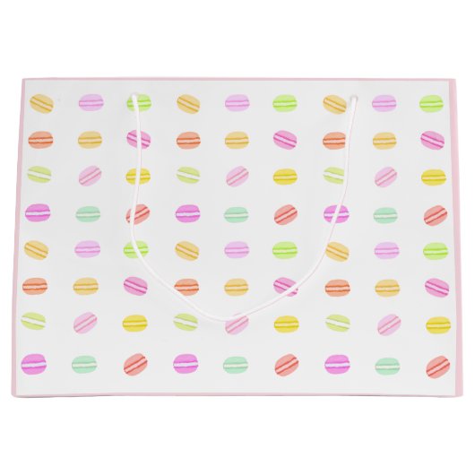 Macaron sac cadeau rose (Devant)