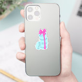 Macaron stack met een roze boog sticker (Telefoon)