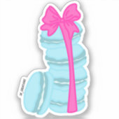 Macaron stack met een roze boog sticker (Voorkant)