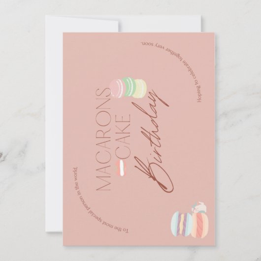 macaron stack verjaardagsuitnodiging kaart (Voorkant)