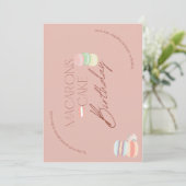 macaron stack verjaardagsuitnodiging kaart (Staand voorkant)