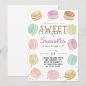 Macaron Sweet Celebration Birthday Kaart (Voorkant / Achterkant)