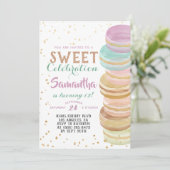 Macaron Sweet Celebration Birthday Kaart (Staand voorkant)