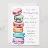 Macaron Thema Verjaardagsfeestje voor haar Kaart (Voorkant)