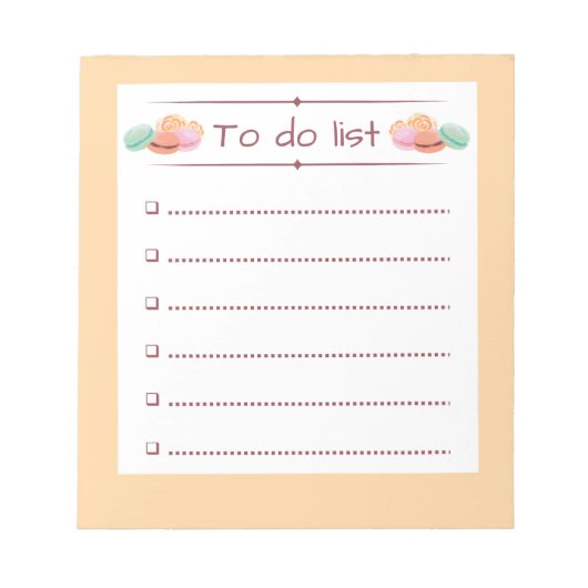 Macaron Thématique Faire Liste Bloc-Notes (Devant)