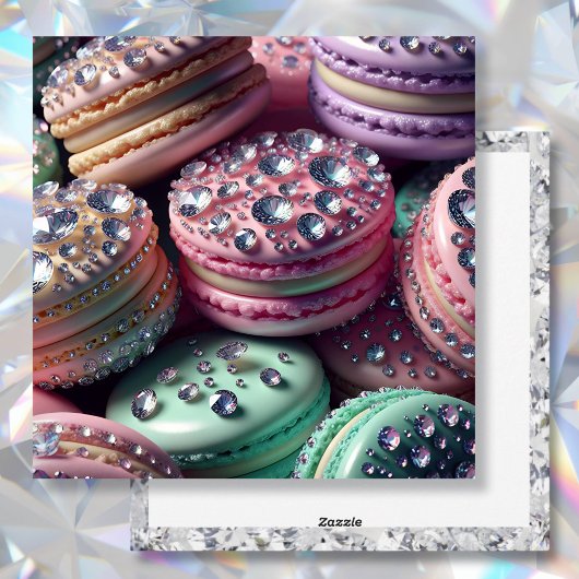 Macaron Verjaardag Bling Feestdagenkaart