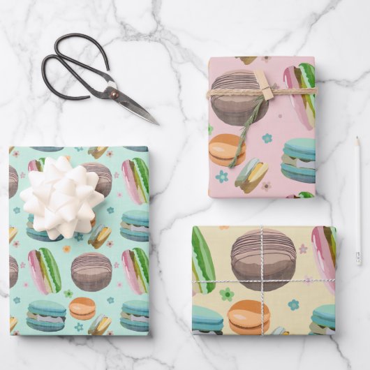 Macaron Wrapping Papierblad instellen Inpakpapier Vel (Voorkant)