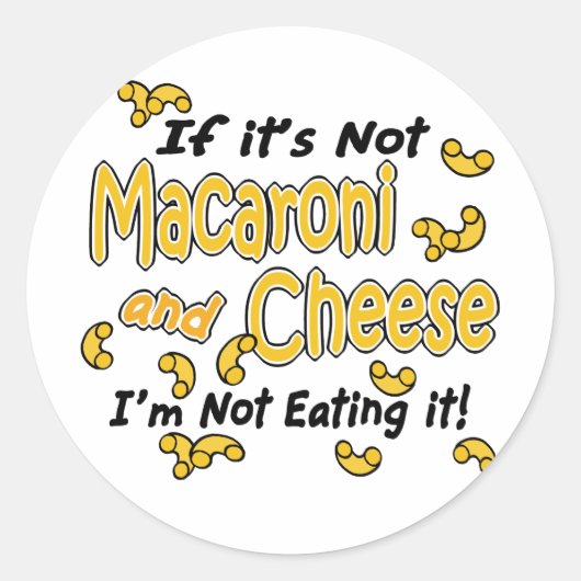 Macaroni en Cheese Ronde Sticker (Voorkant)