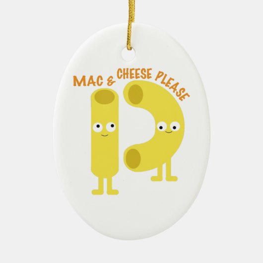 macaroni_mac en kaas alstublieft keramisch ornament (Voorkant)