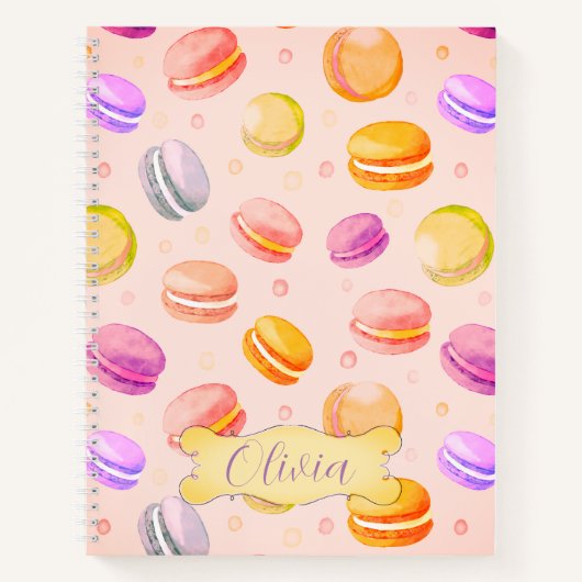 Macarons Aquarelle Carnet personnalisé (Devant)