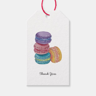 Macarons Arc-En-Ciel Cute En Aquarelle Étiquettes 