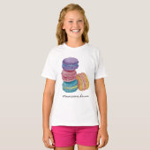 Macarons Arc-En-Ciel Dans T-Shirt Aquarelle (Devant entier)