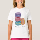 Macarons Arc-En-Ciel Dans T-Shirt Aquarelle (Devant)