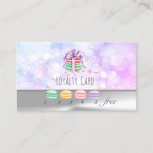 Macarons, Argent, Bokeh Carte de Fidélité