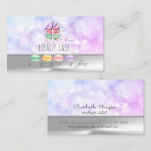 Macarons, Argent, Carte de fidélité Bokeh (Devant / Derrière)