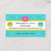 Macarons Bakery Damask Scalloped Border Visitekaartje (Achterkant)