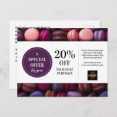 Macarons Bakkerij Bakker Custom Coupon Korting Briefkaart (Voorkant / Achterkant)