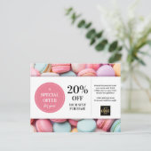 Macarons Bakkerij Bakker Custom Coupon Korting Briefkaart (Staand voorkant)