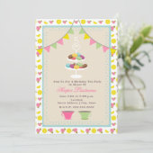 Macarons Birthday Tea Party Invitation Kaart (Staand voorkant)