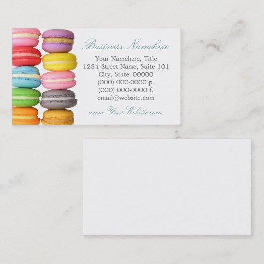 Macarons Cartes de visite (Devant / Derrière)