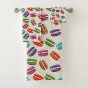 Macarons colorés mignons Motif avec Pois