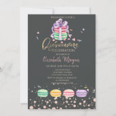Macarons Confetti Stippen Quinceañera Kaart (Voorkant)