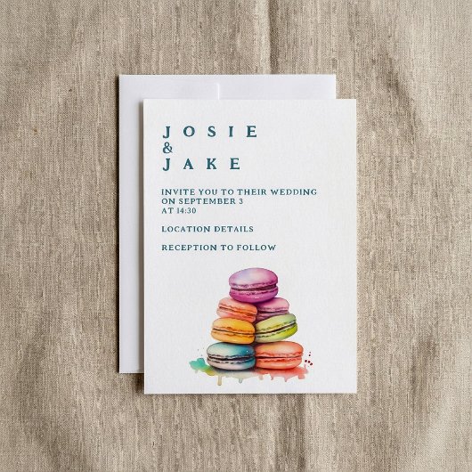 Macarons couleur Whimsical invitations de mariage