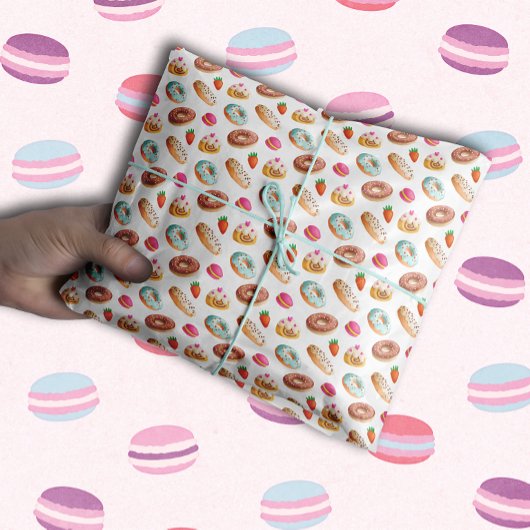 Macarons Donuts Eclairs Oh mijn god! Tissuepapier