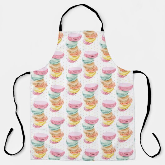 Macarons Dots All-Over Print Apron Schort (Voorkant)