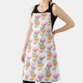 Macarons Dots All-Over Print Apron Schort (Insitu)