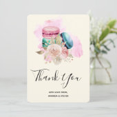 Macarons et fleurs colorés Merci d'aquarelle (Debout devant)