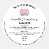 Macarons Étiquette de la loi de chalet avec ingréd (Devant)