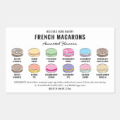 Macarons Flavor Menu Étiquette Couleurs personnali (Devant)