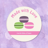 Macarons français à base d'autocollant Étiquette d