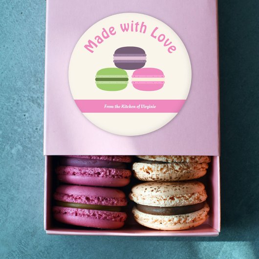 Macarons français à base d'autocollant Étiquette d