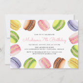 Macarons français | Invitation de fête d'anniversa (Devant)