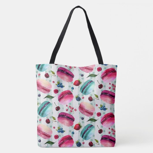 Macarons Frans deeg met bessen en pooldijen Tote Bag (Achterkant)