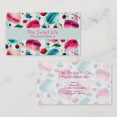 Macarons Frans deeg met bessen en pooldijen Visitekaartje (Voorkant / Achterkant)