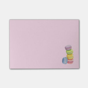Macarons Franse Dessert in Pastel-Waterverven Post-it® Notes