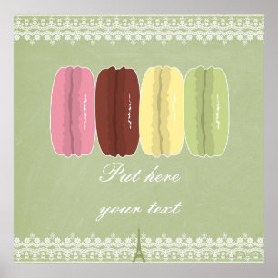Macarons in Parijs en Lace Poster