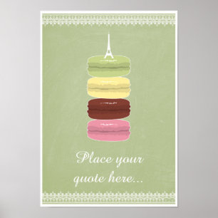 Macarons in Parijs en Lace Poster