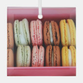 Macarons in verschillende kleuren glas ornament (Voorkant)