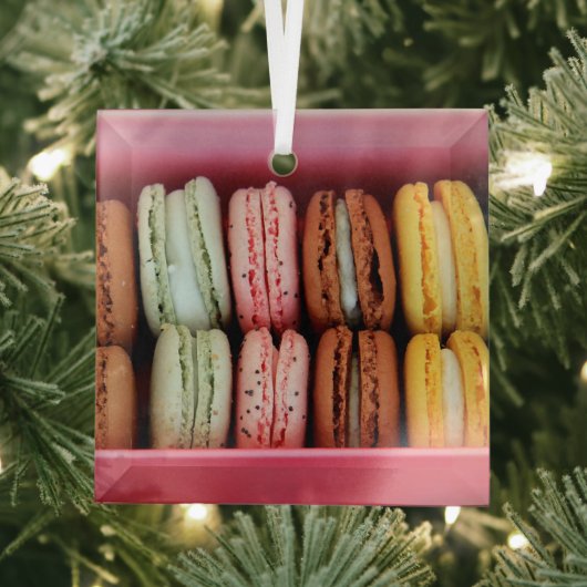 Macarons in verschillende kleuren glas ornament (Insitu)