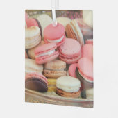 Macarons in verschillende kleuren glas ornament (Voorkant links)