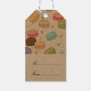Macarons, koekjes, franse pasteien, heupster, tren cadeaulabel