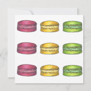Macarons multicolores Macaron Cookie Invitation